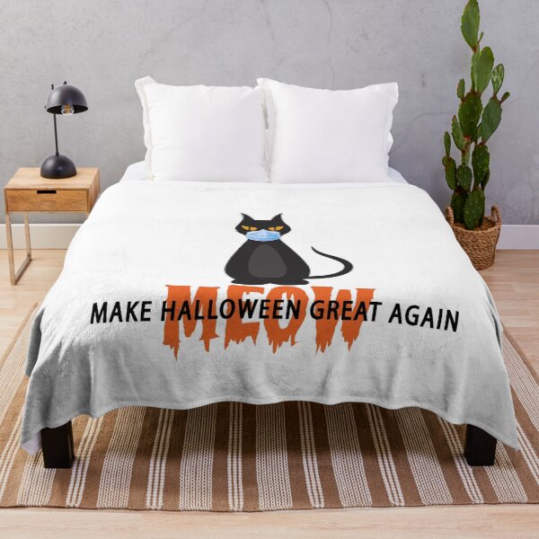 Item preview, Halloween Cat Meow - Make Halloween Great Again - Covid Mask designed and sold by creativeMOW.