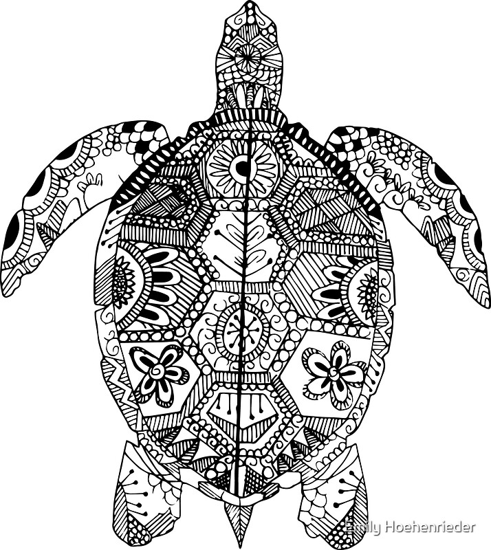 "Turtle Zentangle" Stickers by Emily Hoehenrieder | Redbubble