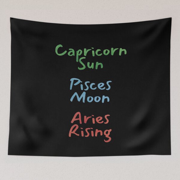 Item preview, Capricorn Sun Pisces Moon Aries Rising Text designed and sold by leomooncreates.