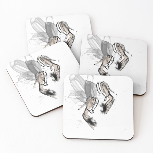 Item preview, High heel shoes with grey bows designed and sold by EnjoyingDrawing.
