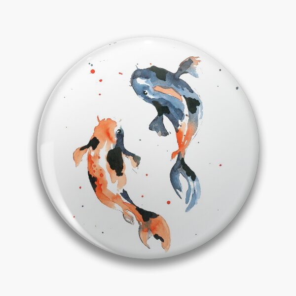 Item preview, Red and Blue Koi Fish designed and sold by VeronArtLab.