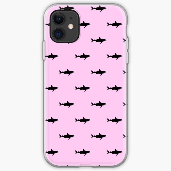 PASTEL PINK SHARK PATTERN iPhone Soft Case