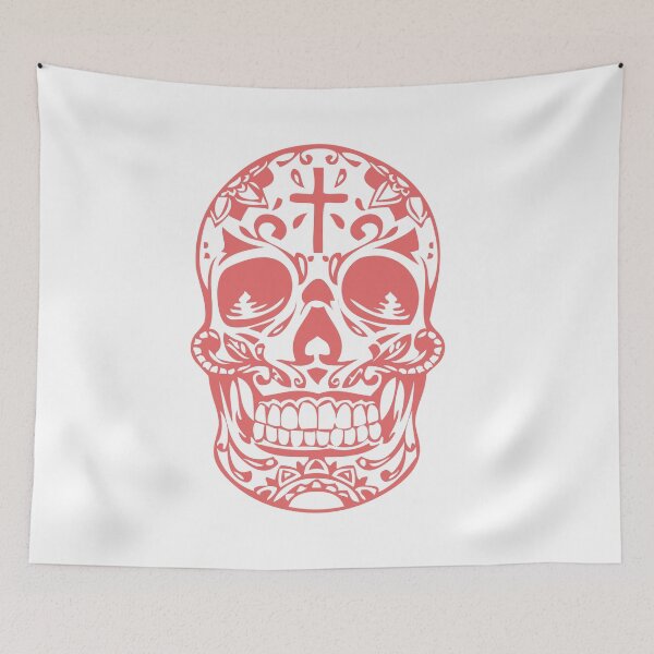 Item preview, Smoky pink designer skeleton head designed and sold by Mandala & More.