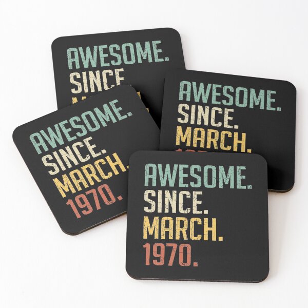 Item preview, Awesome Since March 1970 51st Birthday Gift 51 Years Old Vintage March 1970 designed and sold by Takatv.