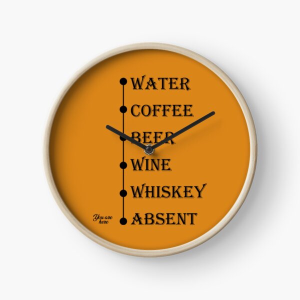 Item preview, Water Coffee Beer Wine Whiskey Absent You Are Here designed and sold by LezaZechel.