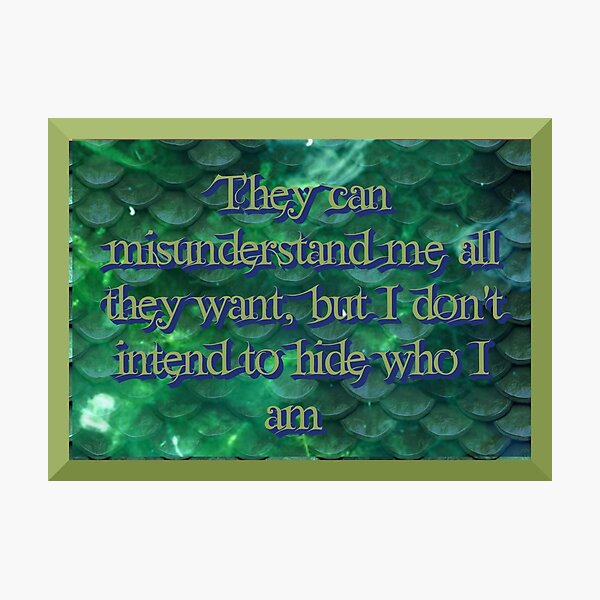 They can misunderstand me all they want, but I don't intend to hide who I am Photographic Print