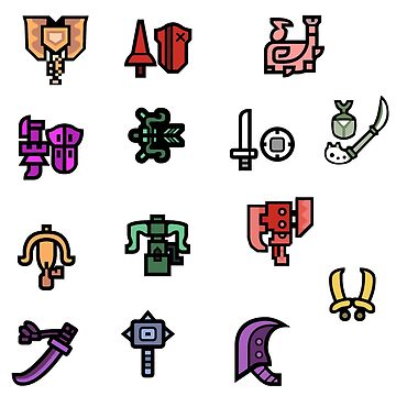 Artwork thumbnail, Monster Hunter Weapon Icons by siddysscribbles