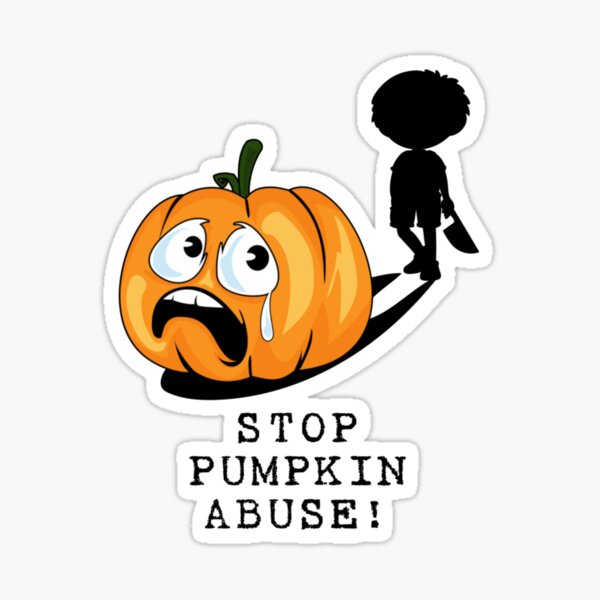 Item preview, Stop Pumpkin Abuse Sarcastic Halloween Pumpkin designed and sold by Wallace-Levine5.