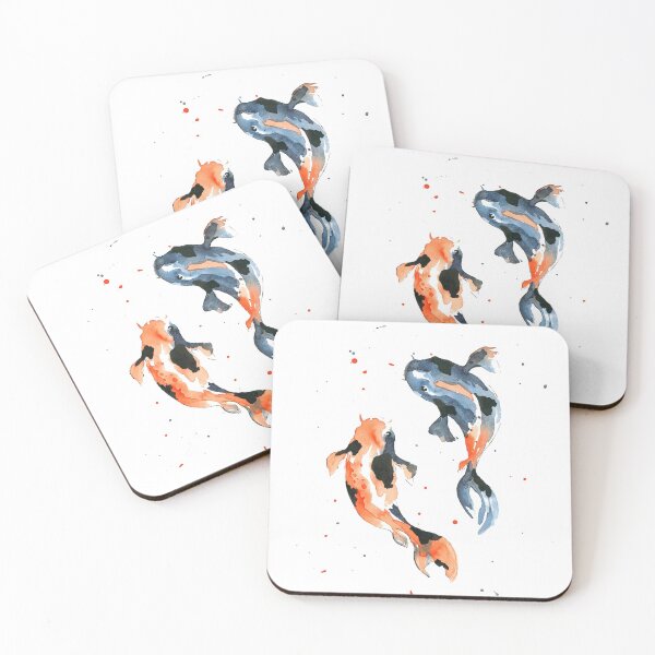 Item preview, Red and Blue Koi Fish designed and sold by VeronArtLab.