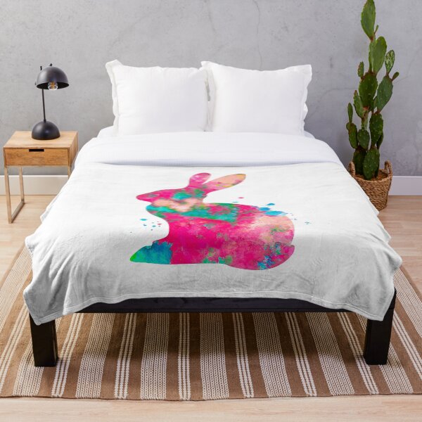 Item preview, Colorful Pink Bunny Watercolor Painting 2 designed and sold by MiaoMiaoDesign.