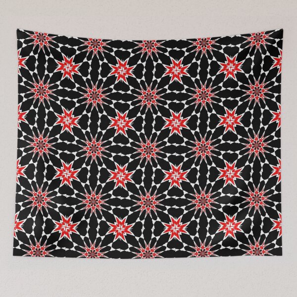 Item preview, Bizarre Geometric Red Black and White Tile Pattern designed and sold by taiche.