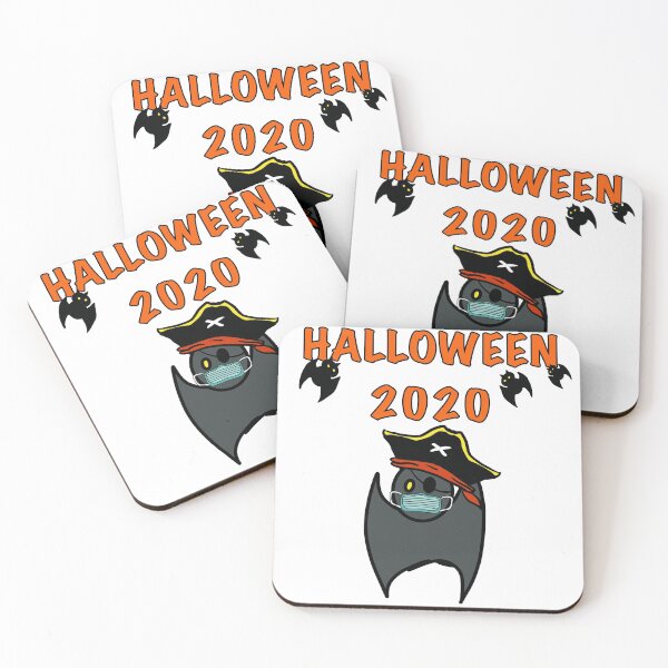 Item preview, Halloween 2020 Bat wearing a pirate hat and a face mask designed and sold by BusyMonkeys.