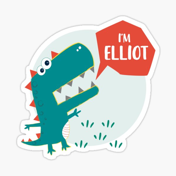 Aperçu de l'œuvre Dinosaure garçon Elliot, joli cadeau pour les garçons créée et vendue par Kiwwwi.