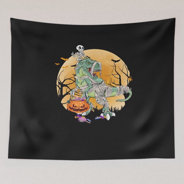 Item preview, Skeleton Riding Mummy T Rex Halloween Boys Girls Kids designed and sold by CreativeGift.
