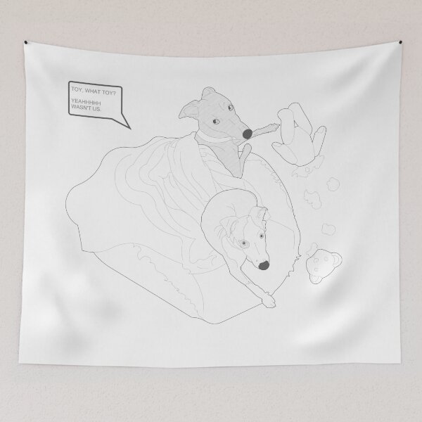Item preview, Sassy Whippets Sighthounds Dogs of Toy Destruction Illustration designed and sold by SassySighthound.