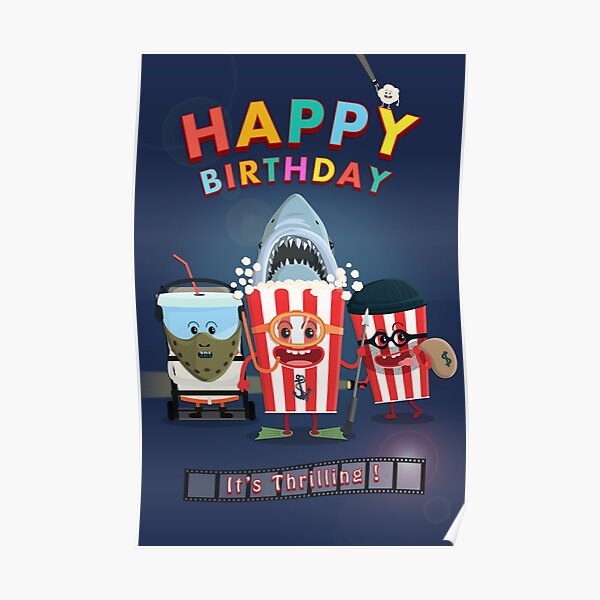Poster Carte De Film D Horreur De Joyeux Anniversaire Par Shufti Redbubble