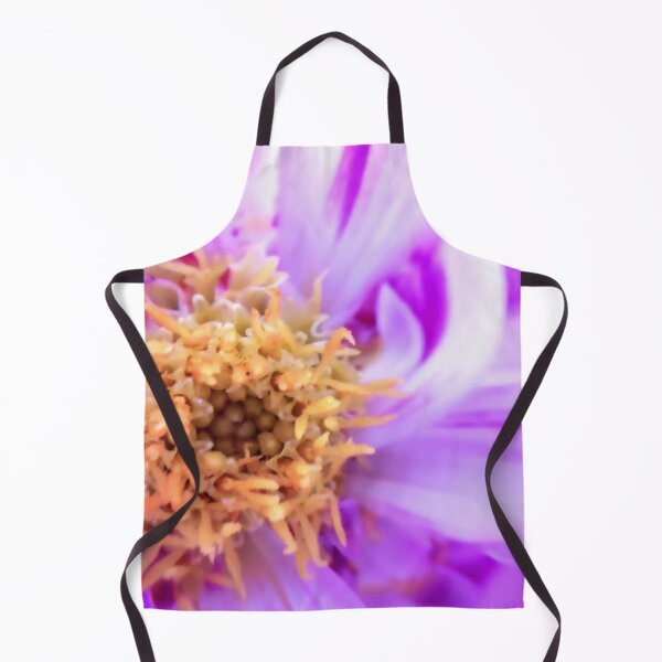Inside a pink white flower Macro photography Apron