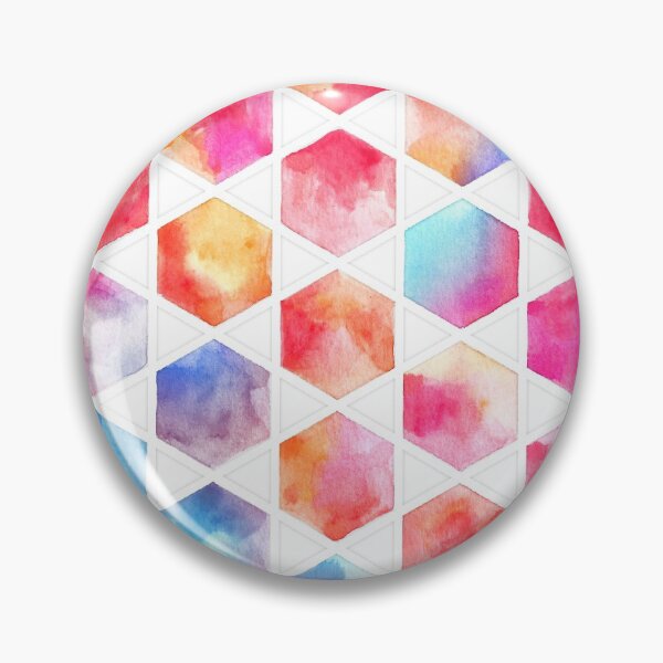 Item preview, Radiant Hexagons - geometric watercolor painting designed and sold by micklyn.