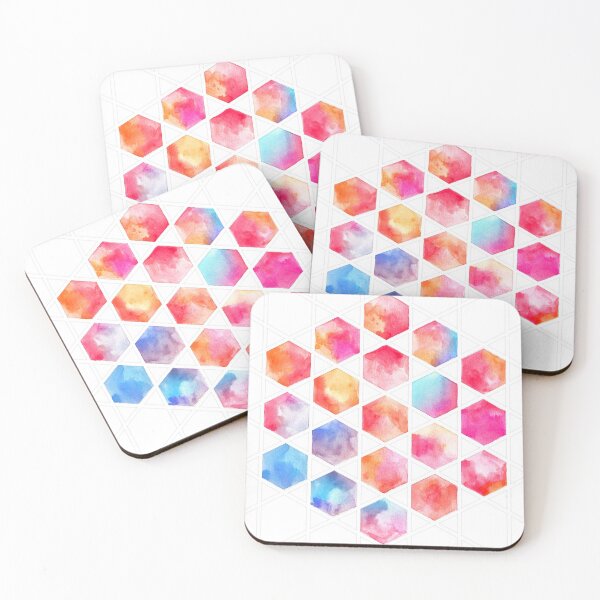 Item preview, Radiant Hexagons - geometric watercolor painting designed and sold by micklyn.
