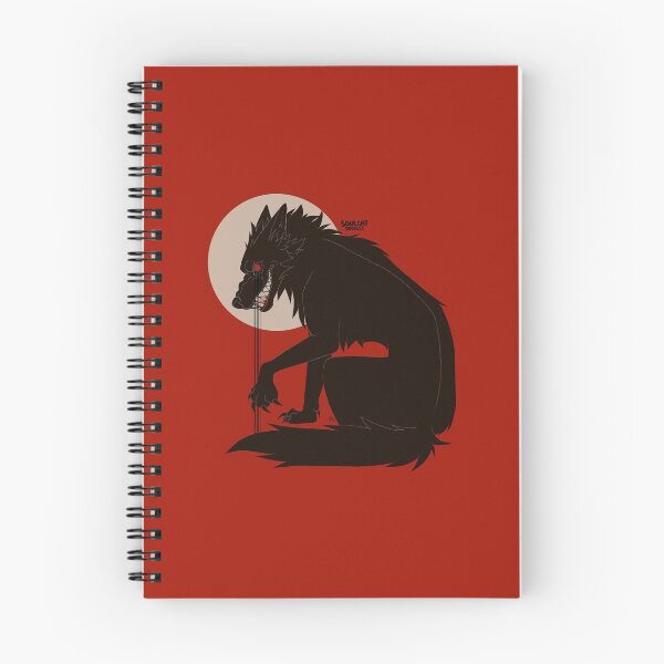 Item preview, spooky wolf - black on red designed and sold by SoulCatProducts.