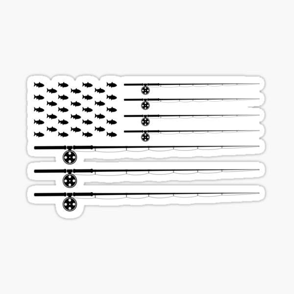Artikel-Vorschau von Fly Rod Fishing Amerikanische Flagge, designt und verkauft von Space Art.
