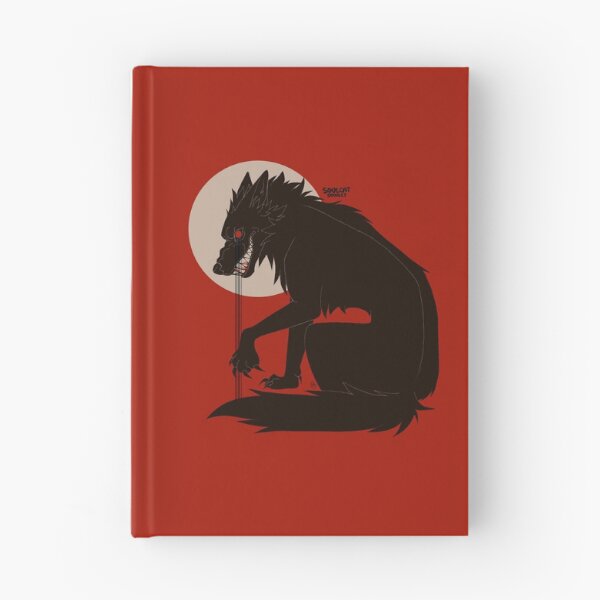 Item preview, spooky wolf - black on red designed and sold by SoulCatProducts.