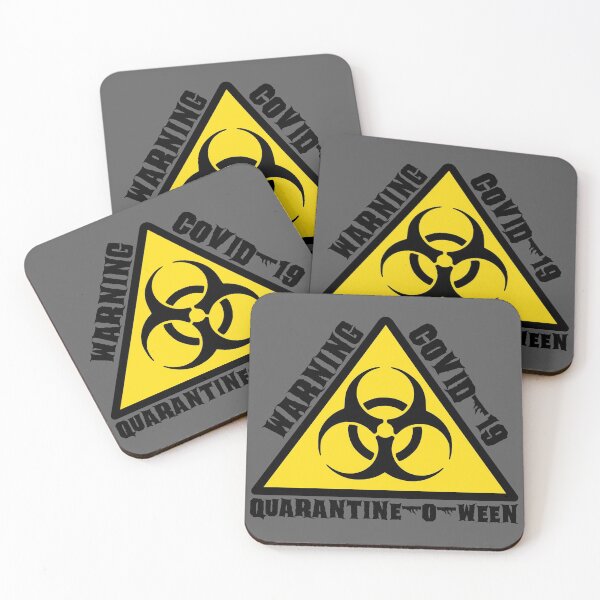 Item preview, Quarantine-o-ween - Warning Covid-19 funny Quarantine Halloween pun - Grey designed and sold by AJ-DesignCo.