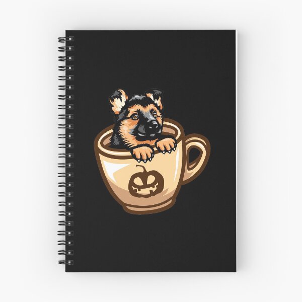 Artikelvorschau, Halloween Deutscher Schäferhund Welpen Kürbis Kaffeetasse entworfen und verkauft von IPRINT Clothing.