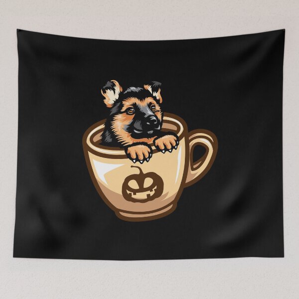 Item preview, Halloween German Shepherd Puppy Pumpkin Coffee Cup designed and sold by IPRINT Clothing.