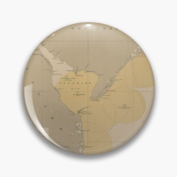 Item preview, Vintage Lighthouse Map of NJ, MD and the Delaware Bay designed and sold by BravuraMedia.