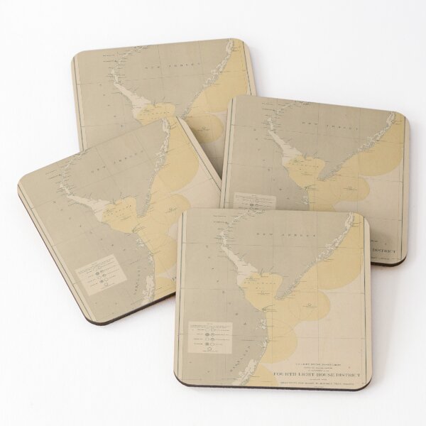 Item preview, Vintage Lighthouse Map of NJ, MD and the Delaware Bay designed and sold by BravuraMedia.