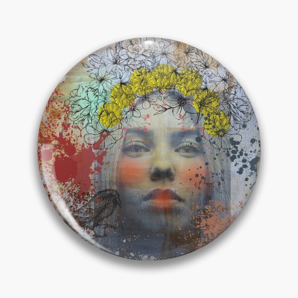 Item preview, Liberty // bohemian abstract collage floral artwork multicolour design designed and sold by Dorota Nowacka.