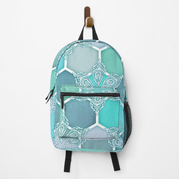 Item preview, Frozen Mint Honeycomb - Doodle Hexagon Pattern designed and sold by micklyn.