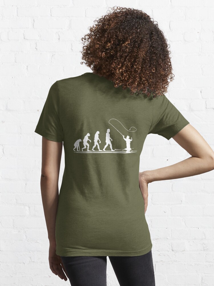 Evolution of Man Fly Fishing Essential T-Shirt for Sale by Space
