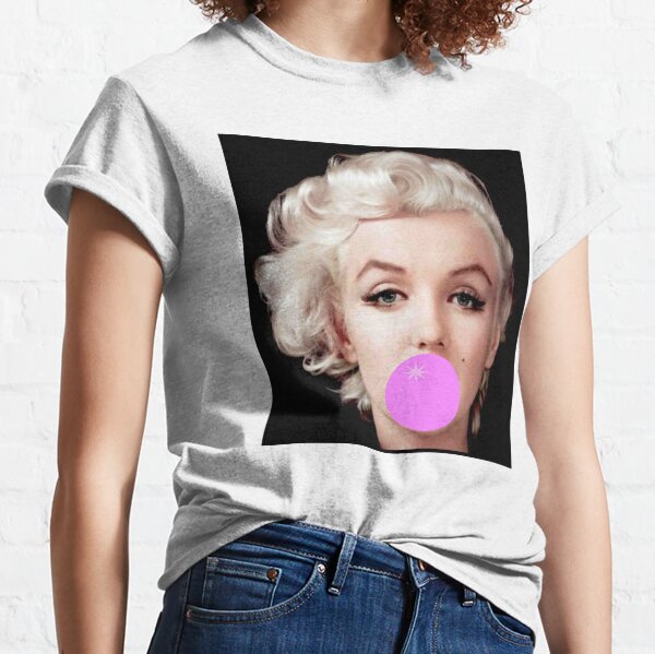 MARILYN MONROE: Impression de soufflage de bubble-gum T-shirt classique