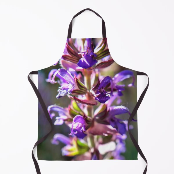 Sage Purple flower Macro photography Apron