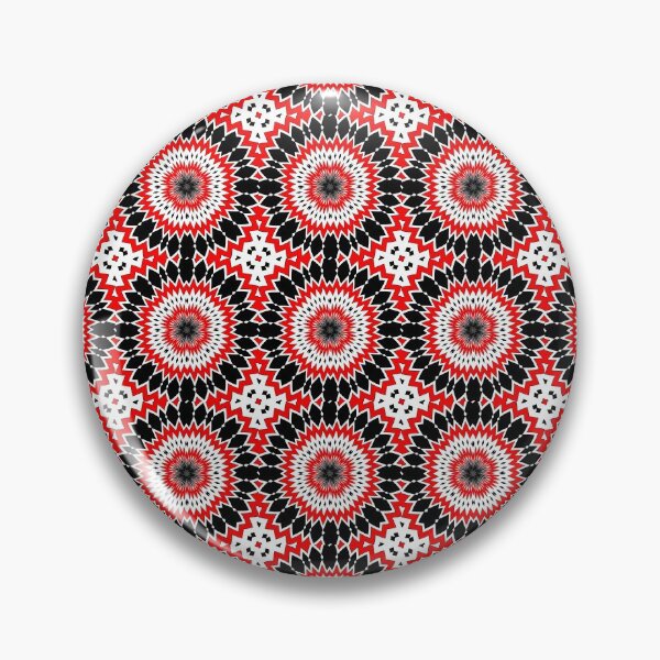 Item preview, Bizarre Red Black and White Mandala Tile Pattern designed and sold by taiche.