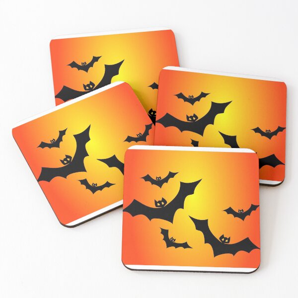 Item preview, Black Halloween Bats on Orange Background designed and sold by ShajenDesigns.