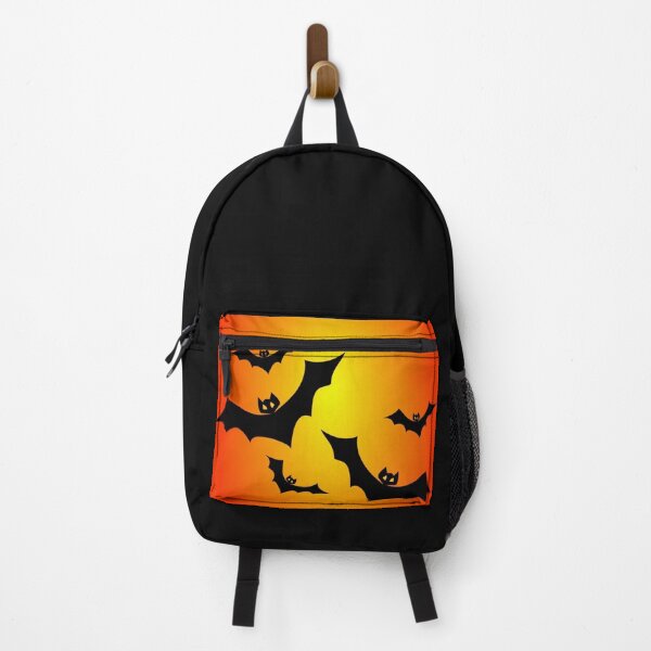 Item preview, Black Halloween Bats on Orange Background designed and sold by ShajenDesigns.