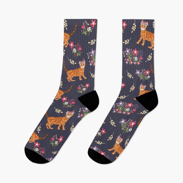 Item preview, Bengal Cat and Flowers designed and sold by lulululupaint.