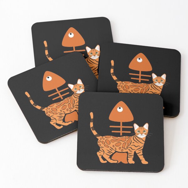 Item preview, Bengal Cat and Fish Bone designed and sold by lulululupaint.