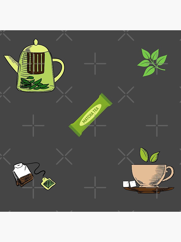 "green tea sticker pack" Poster for Sale by AGDesignstore Redbubble