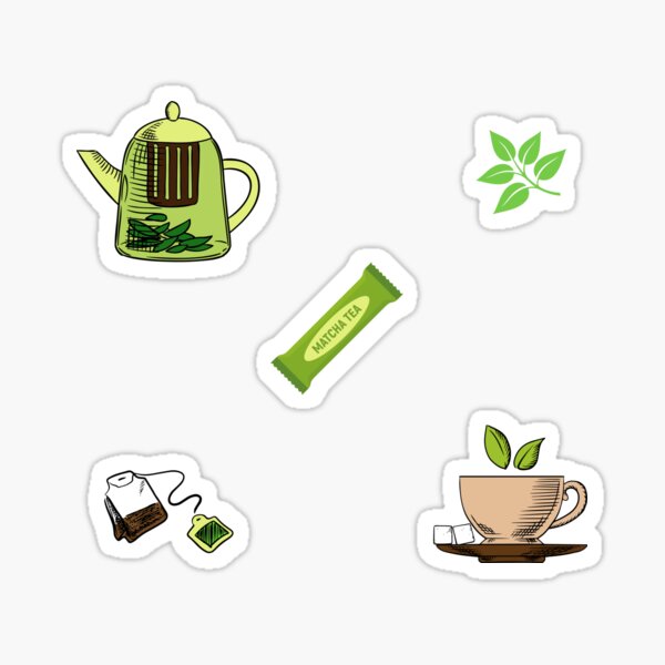 "green tea sticker pack" Sticker by AGDesignstore Redbubble
