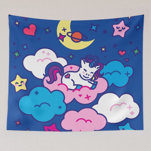 Item preview, Yuni the baby unicorn on Cozy space - Creatober 2020 day 5 designed and sold by TokiPY.