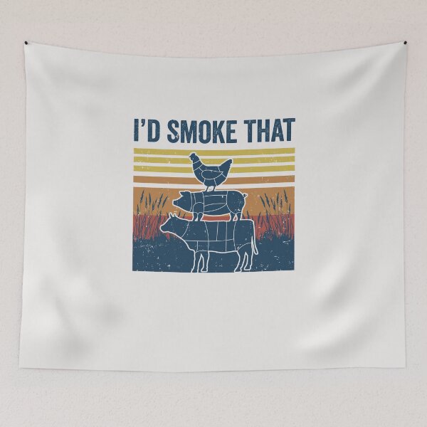 Item preview, Vintage I'd Smoke That Retro BBQ Barbecue Smoker Chef Gift designed and sold by CreativeGift.