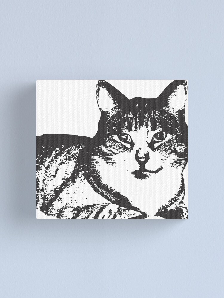 Cat Illustration Black And White Cat Sketch Canvas Print By Perspectiveis Redbubble