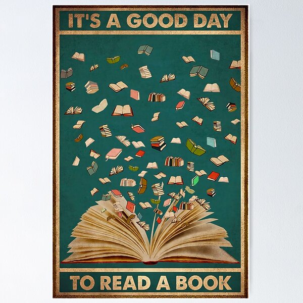 It's a good day to read a book vintage poster, Mental Health Poster, Reading Books Poster, Mental Heath Awareness Poster