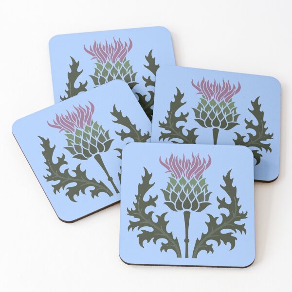 Item preview, Scottish Thistle Flower of Scotland on Pale Blue designed and sold by podartist.