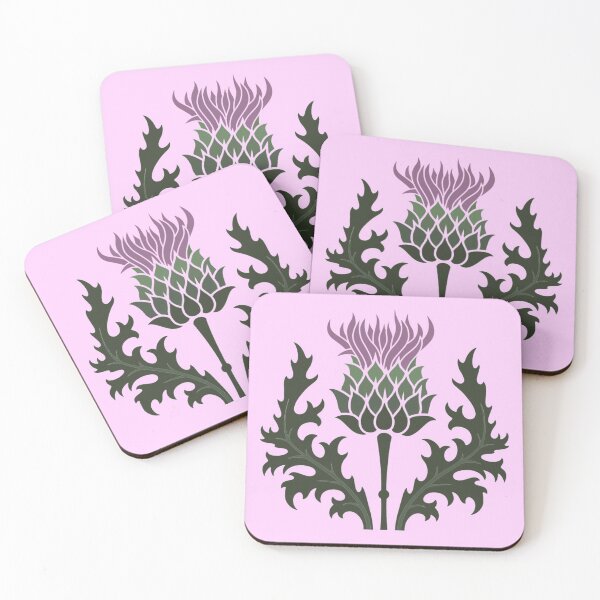 Item preview, Scottish Thistle Flower of Scotland on Pale Pink designed and sold by podartist.