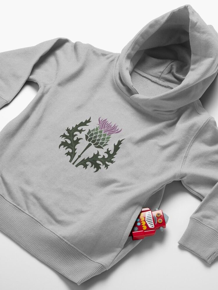 Alternate view of Scottish Thistle Flower of Scotland on Pale Pink Toddler Pullover Hoodie